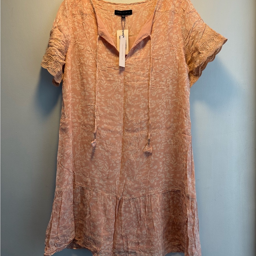 C/MEO Collective Pink Short Sleeve Tunic Relaxed Tie Front